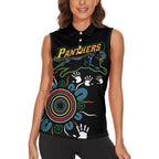 Personalised Panthers Aboriginal Dot Women Sleeveless Polo Shirt Go the Mighty Panthers