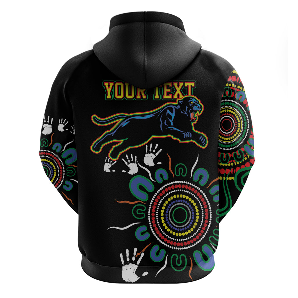 Personalised Panthers Aboriginal Dot Zip Hoodie Go the Mighty Panthers