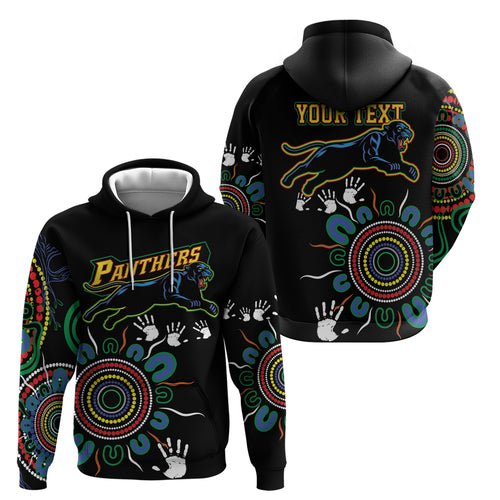 Personalised Panthers Aboriginal Dot Zip Hoodie Go the Mighty Panthers