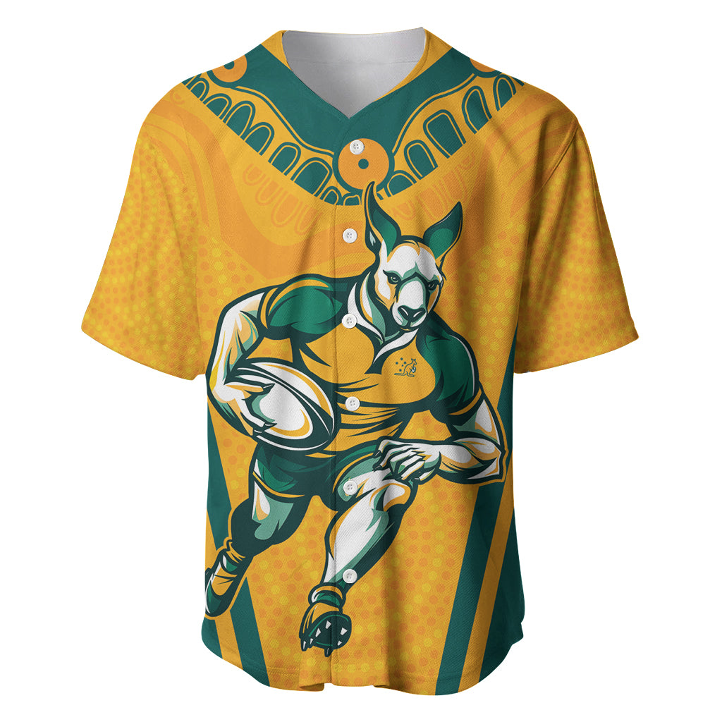 Custom Australia Rugby Baseball Jersey Wallabies Mascots Sporty Version