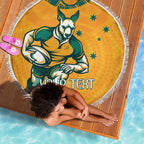Custom Australia Rugby Beach Blanket Wallabies Mascots Sporty Version