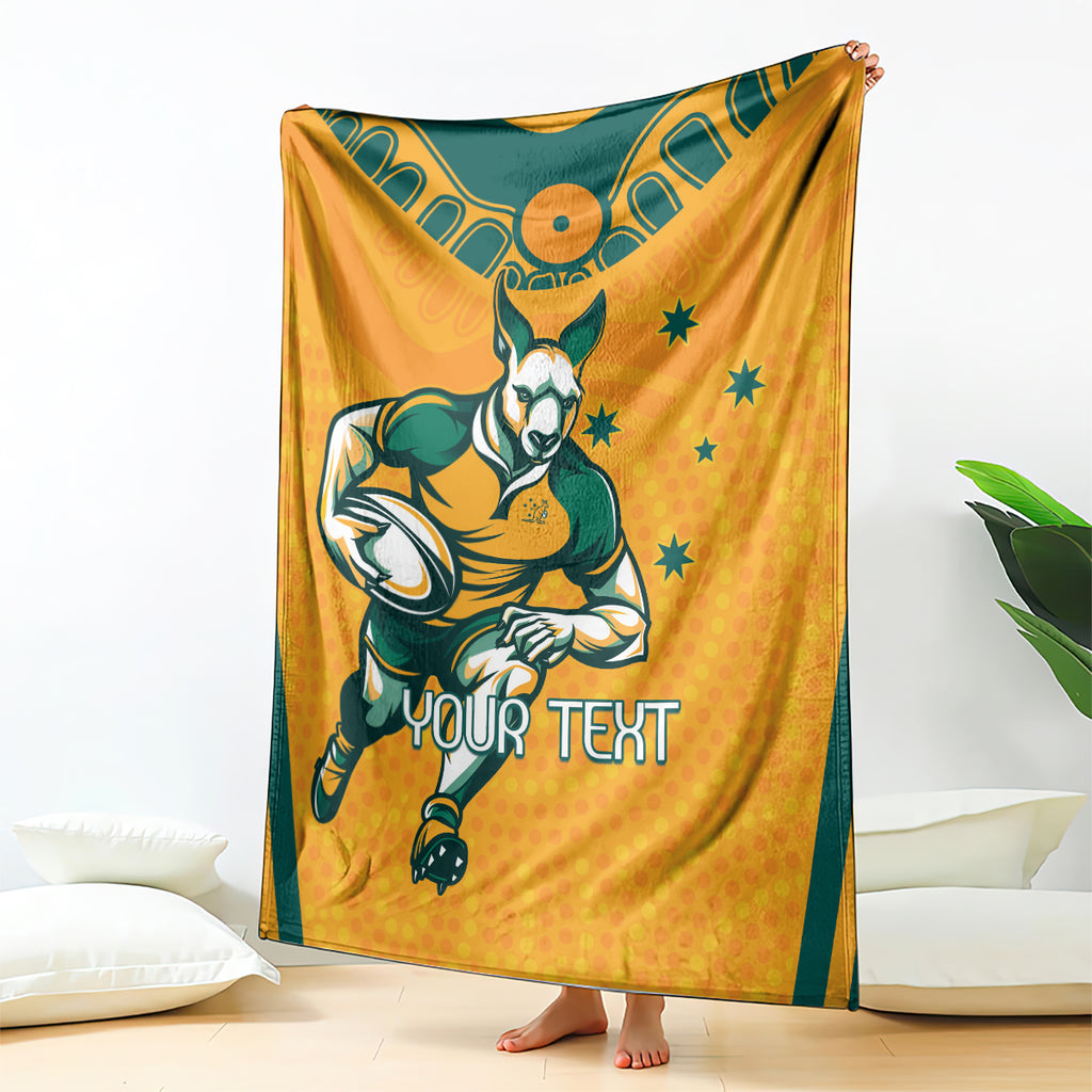 Custom Australia Rugby Blanket Wallabies Mascots Sporty Version