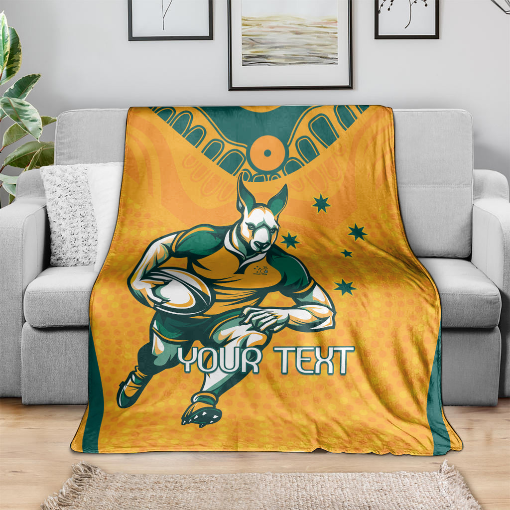 Custom Australia Rugby Blanket Wallabies Mascots Sporty Version
