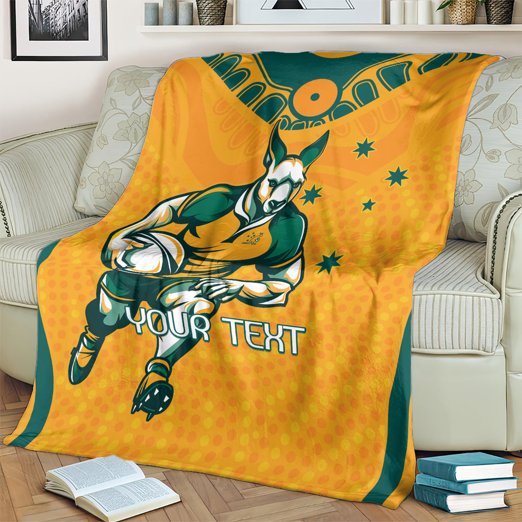Custom Australia Rugby Blanket Wallabies Mascots Sporty Version