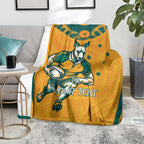 Custom Australia Rugby Blanket Wallabies Mascots Sporty Version