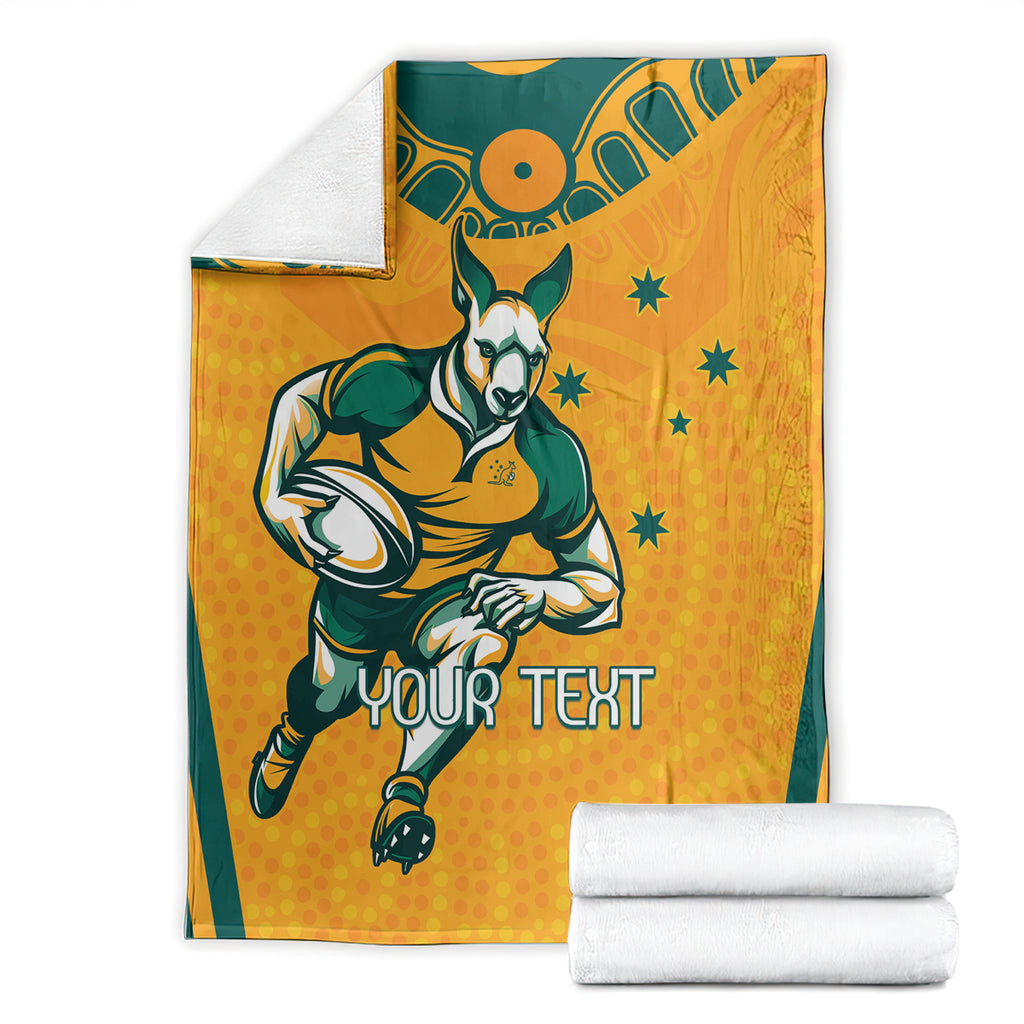 Custom Australia Rugby Blanket Wallabies Mascots Sporty Version