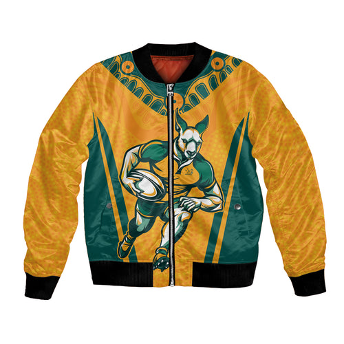 Custom Australia Rugby Bomber Jacket Wallabies Mascots Sporty Version