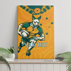 Custom Australia Rugby Canvas Wall Art Wallabies Mascots Sporty Version