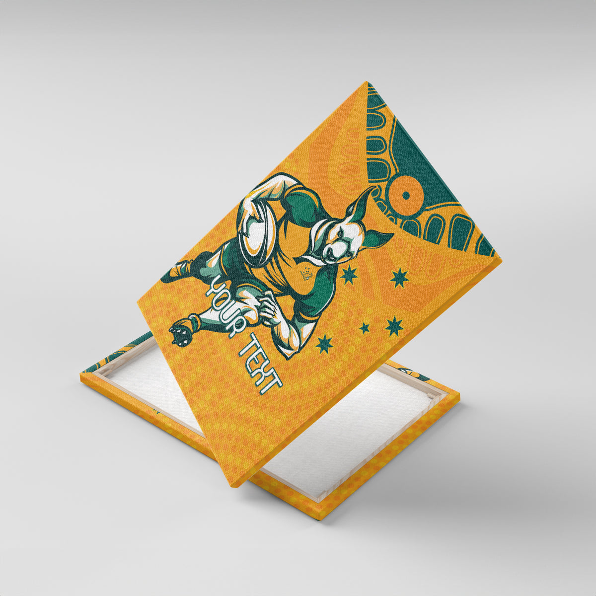 Custom Australia Rugby Canvas Wall Art Wallabies Mascots Sporty Version