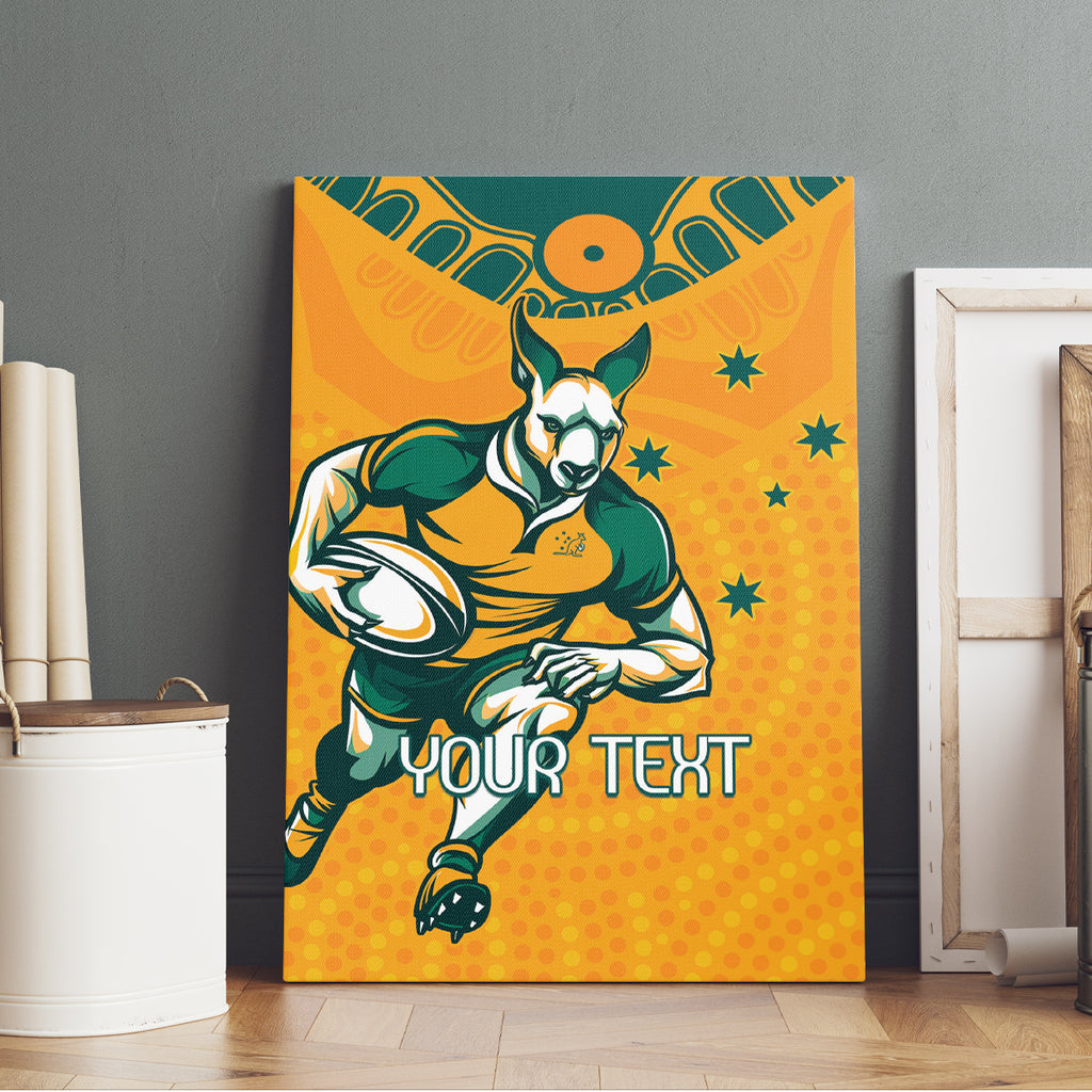 Custom Australia Rugby Canvas Wall Art Wallabies Mascots Sporty Version