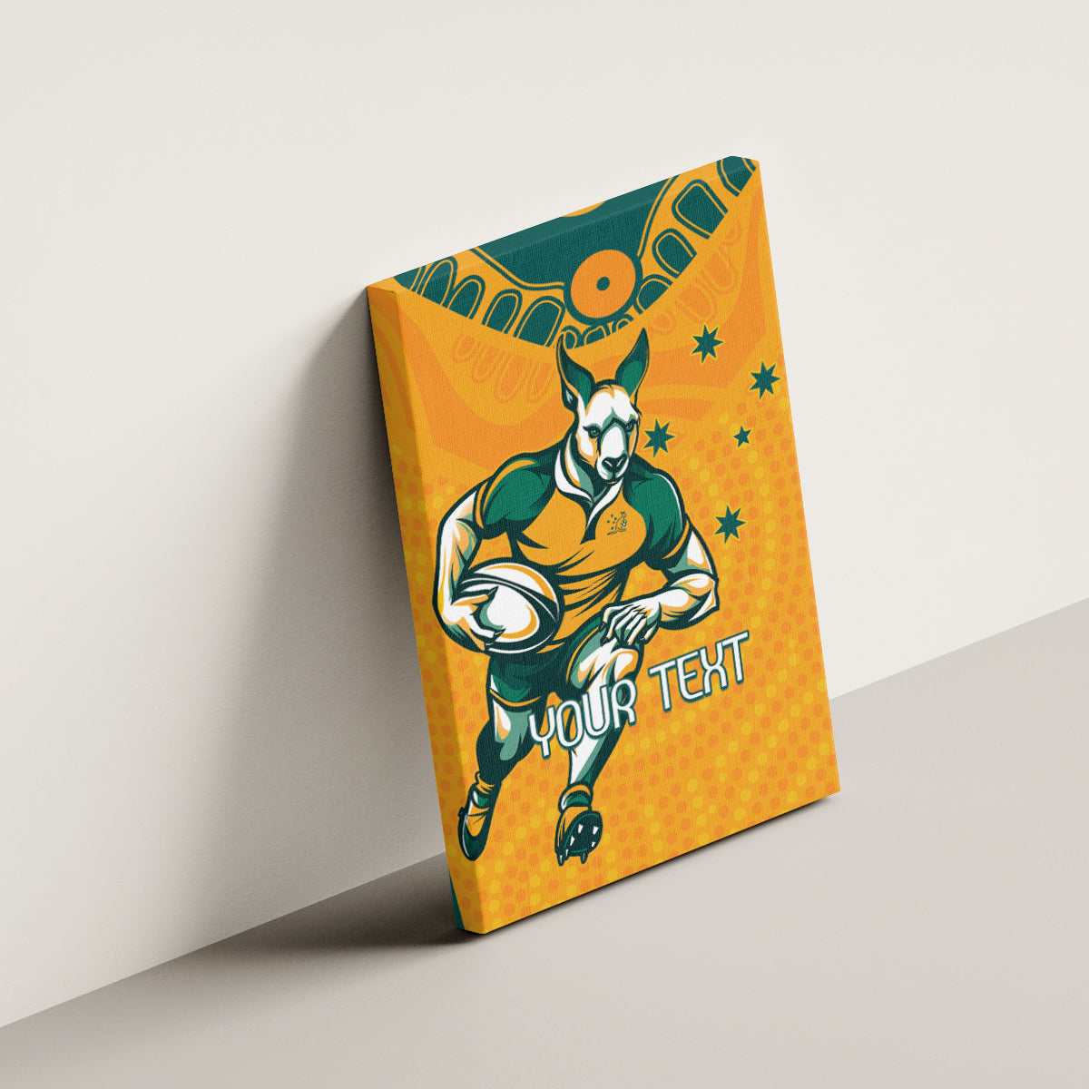 Custom Australia Rugby Canvas Wall Art Wallabies Mascots Sporty Version