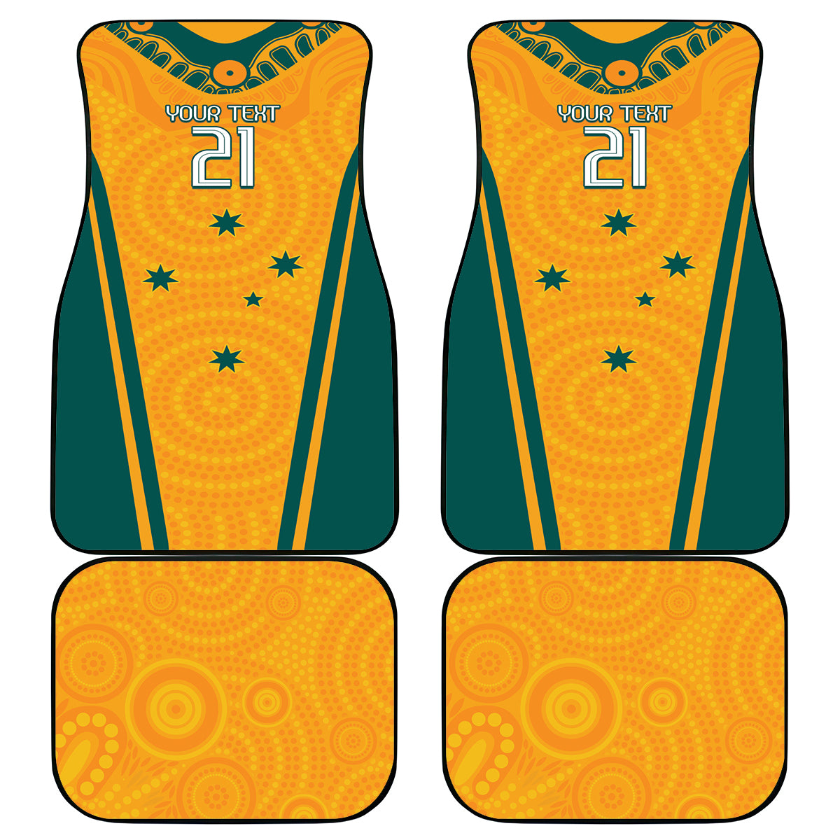 Custom Australia Rugby Car Mats Wallabies Mascots Sporty Version