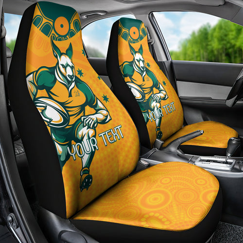 Custom Australia Rugby Car Seat Cover Wallabies Mascots Sporty Version