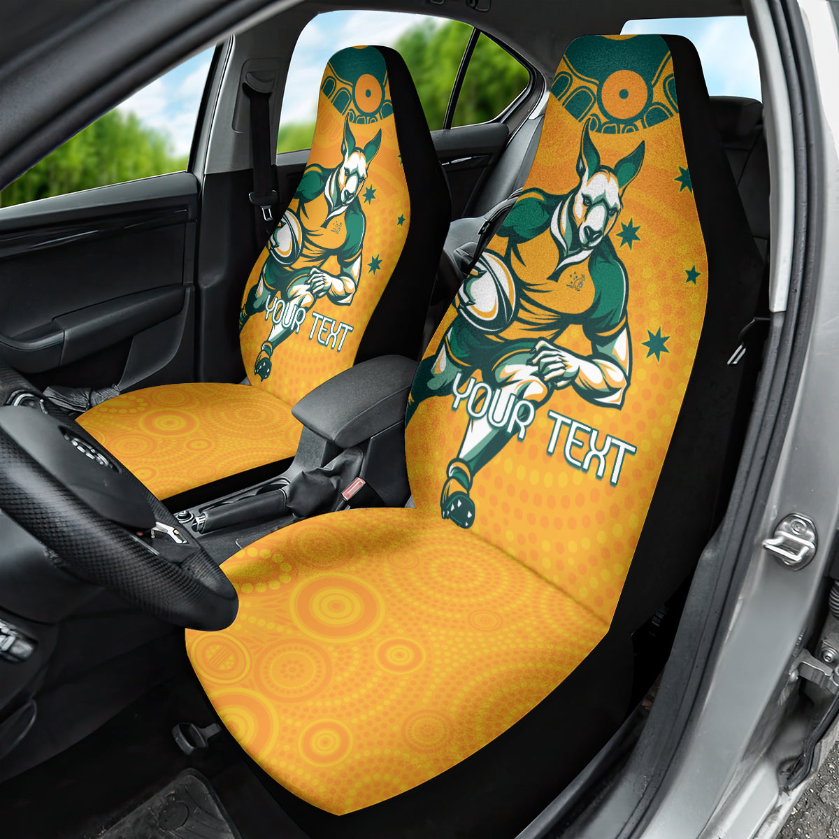 Custom Australia Rugby Car Seat Cover Wallabies Mascots Sporty Version