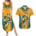 Custom Australia Rugby Couples Matching Summer Maxi Dress and Hawaiian Shirt Wallabies Mascots Sporty Version