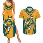 Custom Australia Rugby Couples Matching Summer Maxi Dress and Hawaiian Shirt Wallabies Mascots Sporty Version