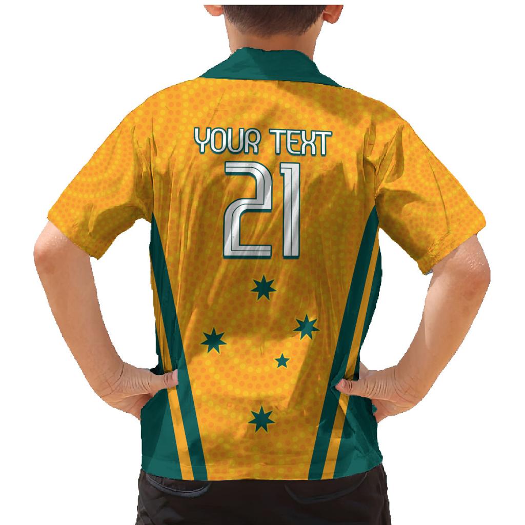 Custom Australia Rugby Family Matching Mermaid Dress and Hawaiian Shirt Wallabies Mascots Sporty Version