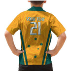 Custom Australia Rugby Family Matching Mermaid Dress and Hawaiian Shirt Wallabies Mascots Sporty Version