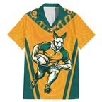 Custom Australia Rugby Family Matching Mermaid Dress and Hawaiian Shirt Wallabies Mascots Sporty Version