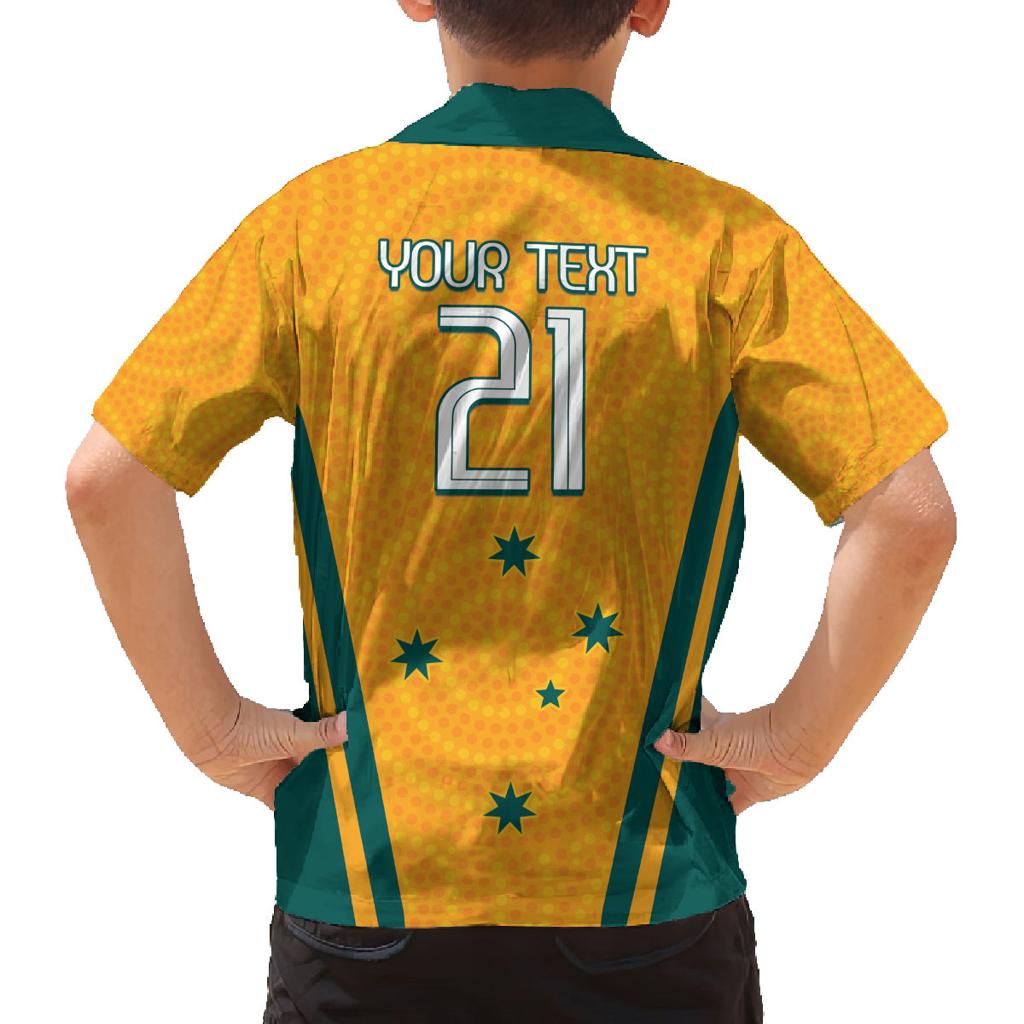 Custom Australia Rugby Family Matching Off Shoulder Maxi Dress and Hawaiian Shirt Wallabies Mascots Sporty Version