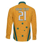 Custom Australia Rugby Family Matching Off Shoulder Maxi Dress and Hawaiian Shirt Wallabies Mascots Sporty Version
