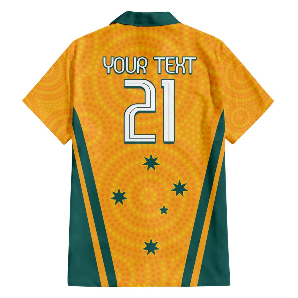 Custom Australia Rugby Family Matching Off Shoulder Short Dress and Hawaiian Shirt Wallabies Mascots Sporty Version