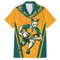Custom Australia Rugby Family Matching Summer Maxi Dress and Hawaiian Shirt Wallabies Mascots Sporty Version