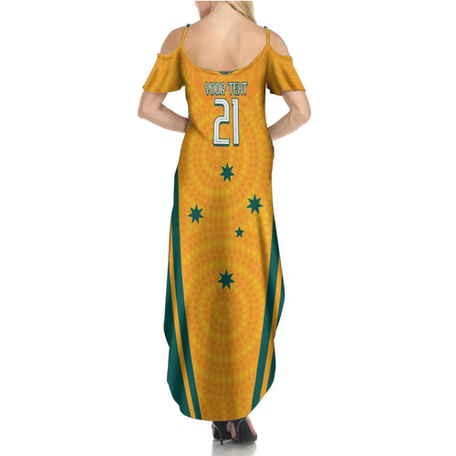 Custom Australia Rugby Family Matching Summer Maxi Dress and Hawaiian Shirt Wallabies Mascots Sporty Version