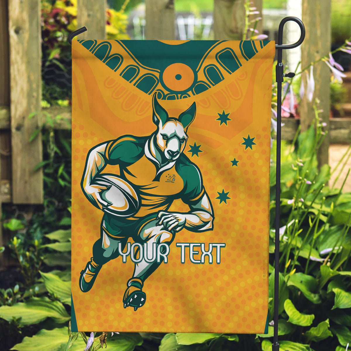 Custom Australia Rugby Garden Flag Wallabies Mascots Sporty Version