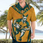 Custom Australia Rugby Hawaiian Shirt Wallabies Mascots Sporty Version