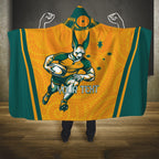 Custom Australia Rugby Hooded Blanket Wallabies Mascots Sporty Version