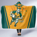 Custom Australia Rugby Hooded Blanket Wallabies Mascots Sporty Version