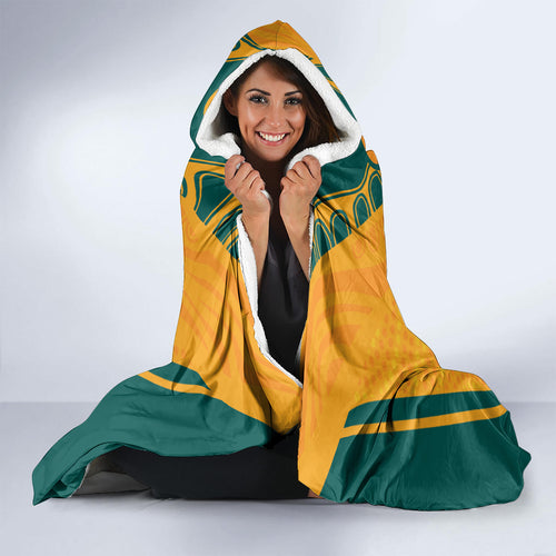 Custom Australia Rugby Hooded Blanket Wallabies Mascots Sporty Version