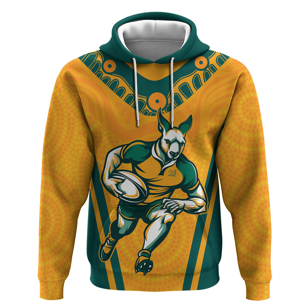 Custom Australia Rugby Hoodie Wallabies Mascots Sporty Version