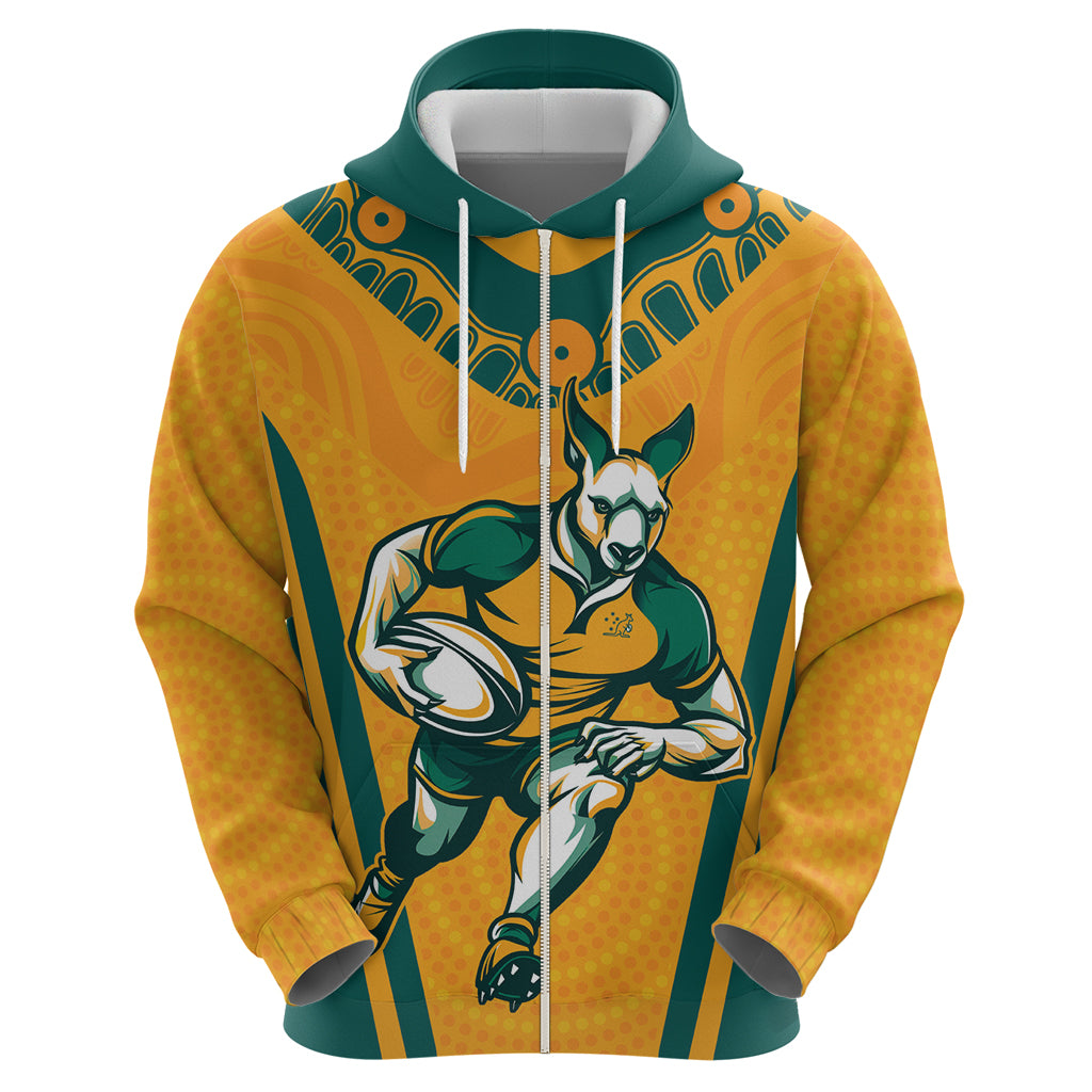 Custom Australia Rugby Hoodie Wallabies Mascots Sporty Version