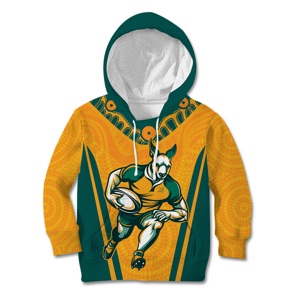 Custom Australia Rugby Kid Hoodie Wallabies Mascots Sporty Version