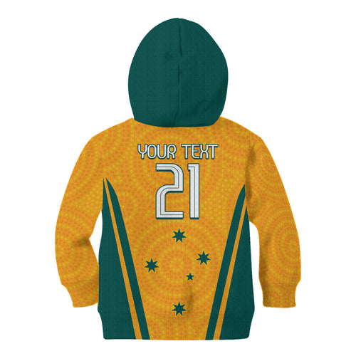 Custom Australia Rugby Kid Hoodie Wallabies Mascots Sporty Version
