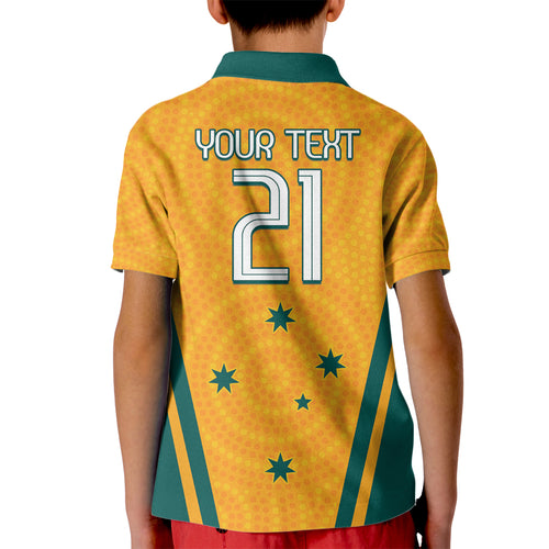 Custom Australia Rugby Kid Polo Shirt Wallabies Mascots Sporty Version