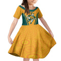 Custom Australia Rugby Kid Short Sleeve Dress Wallabies Mascots Sporty Version