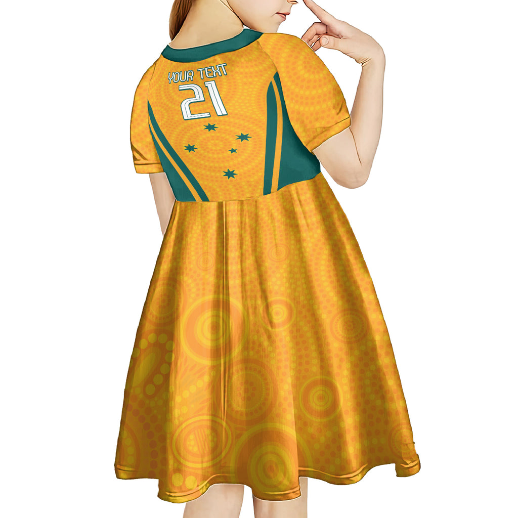 Custom Australia Rugby Kid Short Sleeve Dress Wallabies Mascots Sporty Version