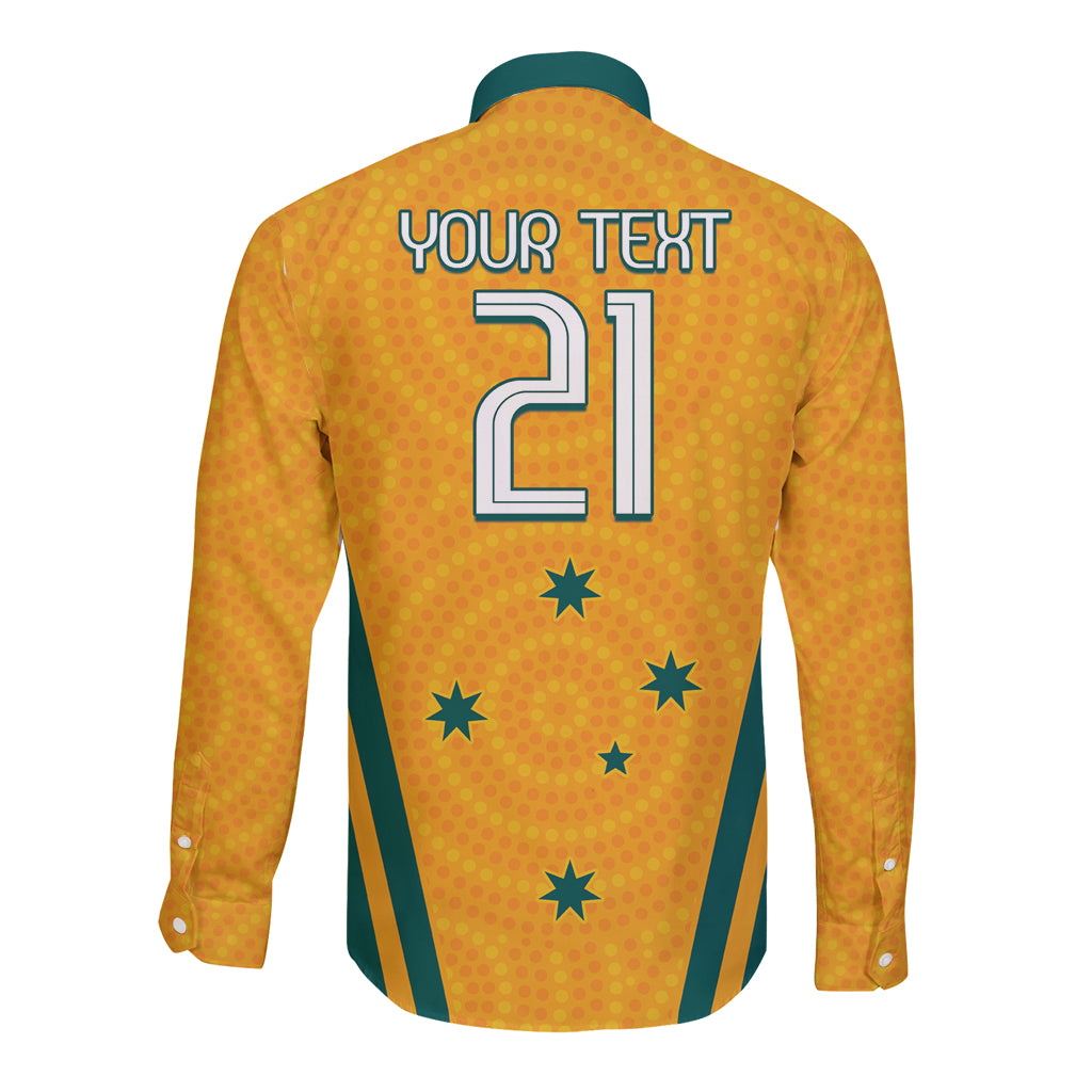 Custom Australia Rugby Long Sleeve Button Shirt Wallabies Mascots Sporty Version