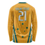 Custom Australia Rugby Long Sleeve Shirt Wallabies Mascots Sporty Version