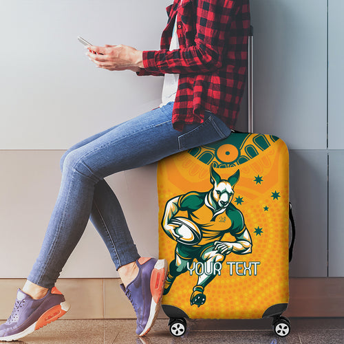Custom Australia Rugby Luggage Cover Wallabies Mascots Sporty Version