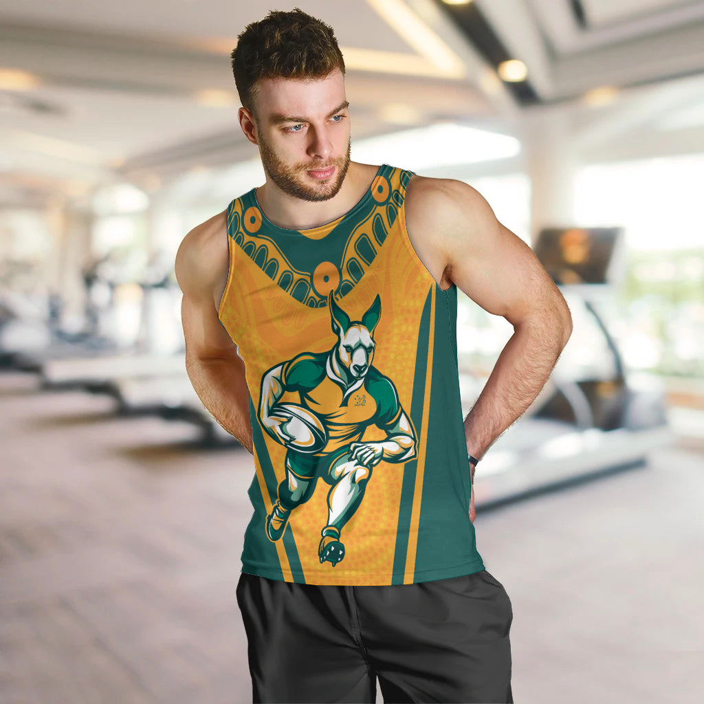 Custom Australia Rugby Men Tank Top Wallabies Mascots Sporty Version