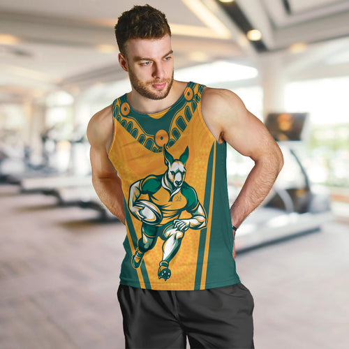 Custom Australia Rugby Men Tank Top Wallabies Mascots Sporty Version