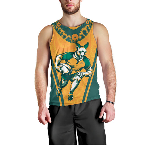 Custom Australia Rugby Men Tank Top Wallabies Mascots Sporty Version