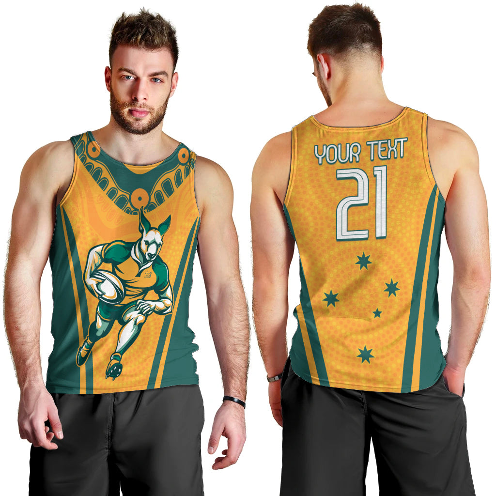 Custom Australia Rugby Men Tank Top Wallabies Mascots Sporty Version