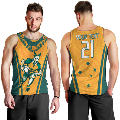 Custom Australia Rugby Men Tank Top Wallabies Mascots Sporty Version