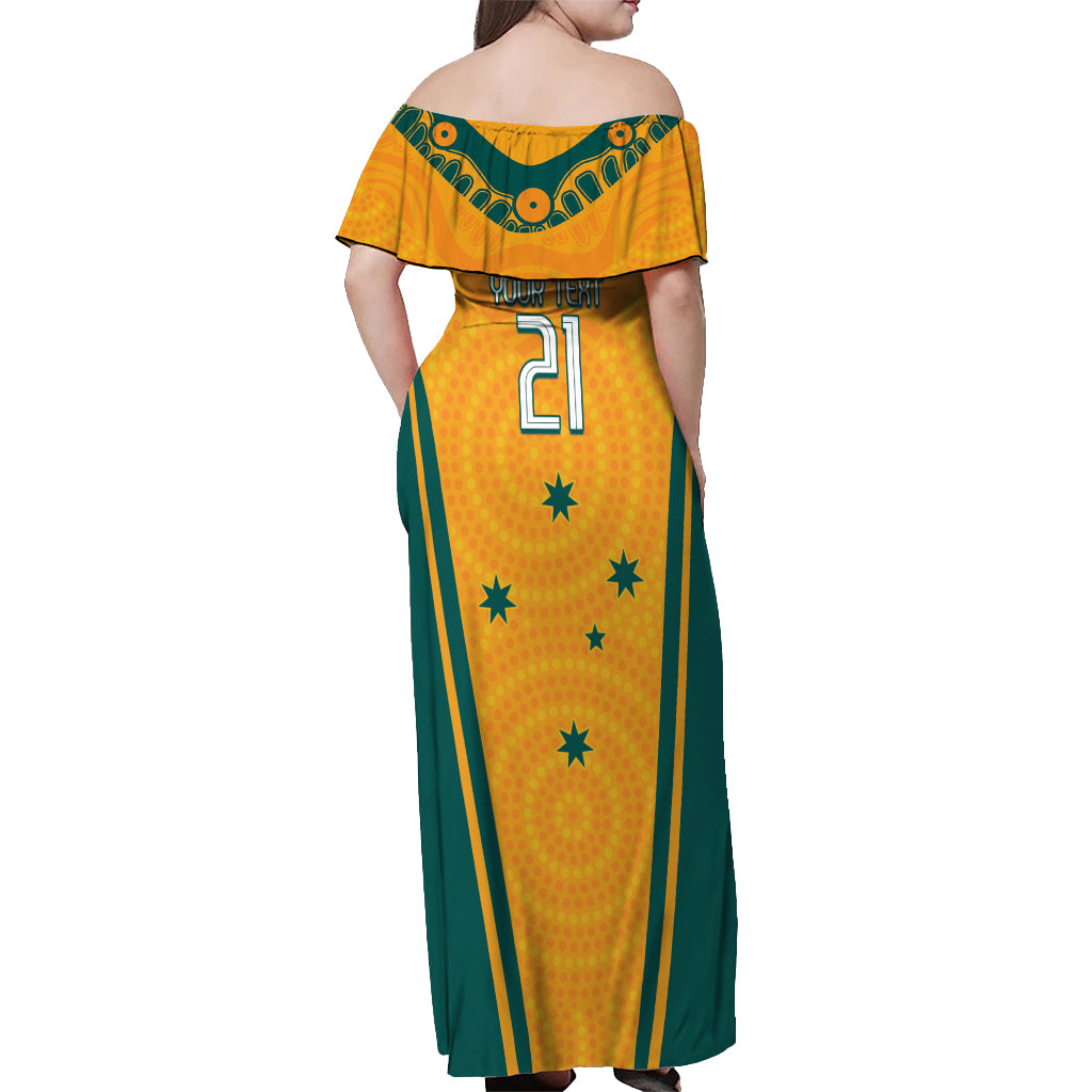 Custom Australia Rugby Off Shoulder Maxi Dress Wallabies Mascots Sporty Version