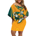 Custom Australia Rugby Off Shoulder Short Dress Wallabies Mascots Sporty Version